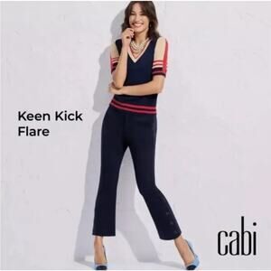 CAbi Keen Kick Flare #6043 Navy Pants Size 6